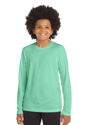Sport-Tek ® Youth Posi-UV® Pro Long Sleeve Tee. YST420LS - Bright Seafoam | Sport-Tek