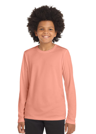 Sport-Tek ® Youth Posi-UV® Pro Long Sleeve Tee. YST420LS - Soft Coral | Sport-Tek