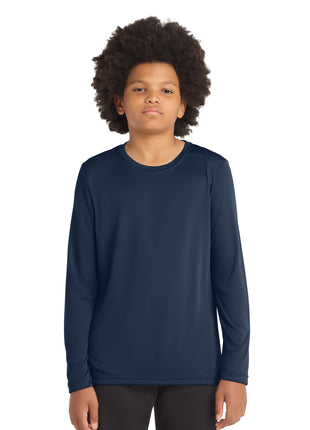 Sport-Tek ® Youth Posi-UV® Pro Long Sleeve Tee. YST420LS - True Navy | Sport-Tek