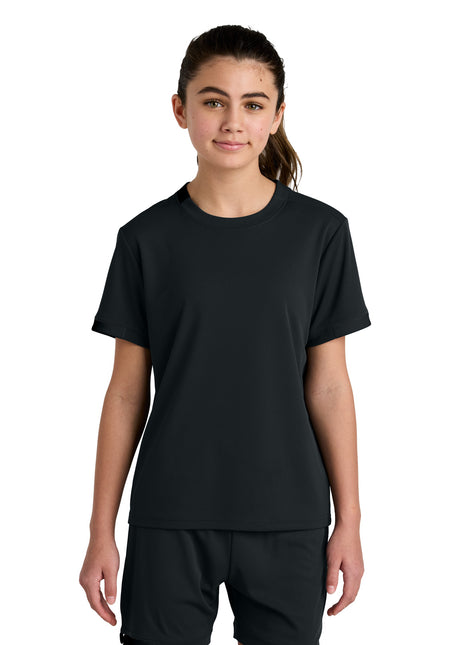 Sport-Tek® Youth Club Short Sleeve Crew YST440 - Black/ Black | Sport-Tek