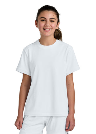 Sport-Tek® Youth Club Short Sleeve Crew YST440 - White/ White | Sport-Tek