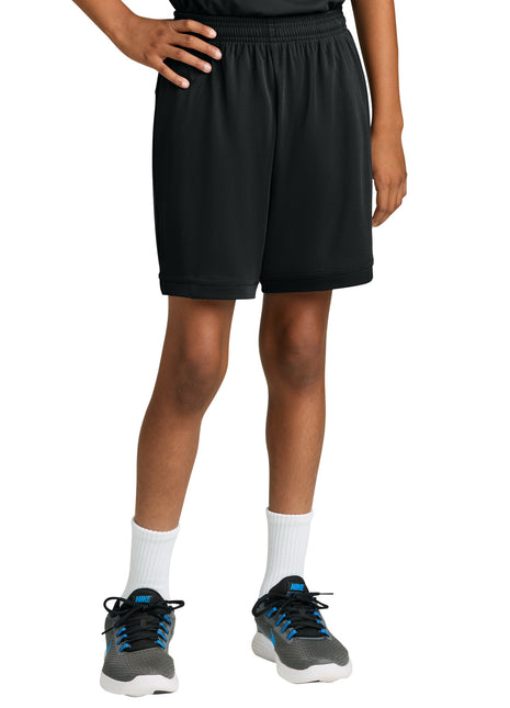 Sport-Tek® Youth Club 5" Short YST4420 - Black/ Black | Sport-Tek