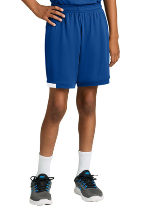 Sport-Tek® Youth Club 5" Short YST4420 - True Royal/ White | Sport-Tek