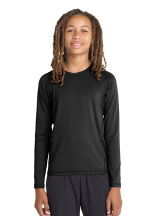Sport-Tek ® Youth Long Sleeve Rashguard Tee. YST470LS - Black | Sport-Tek