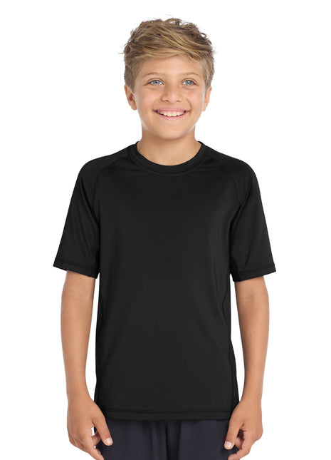Sport-Tek ® Youth Rashguard Tee. YST470 - Black | Sport-Tek