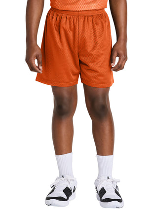 Sport-Tek® Youth PosiCharge® Mesh 5" Short YST5100 - Deep Orange | Sport-Tek