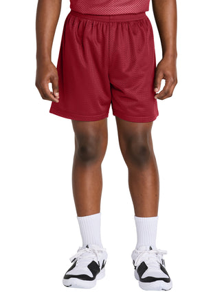 Sport-Tek® Youth PosiCharge® Mesh 5" Short YST5100 - Deep Red | Sport-Tek