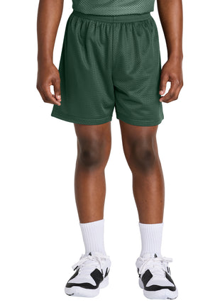 Sport-Tek® Youth PosiCharge® Mesh 5" Short YST5100 - Forest Green | Sport-Tek