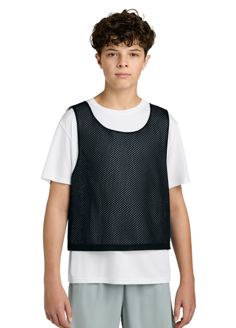 Sport-Tek® Youth Lacrosse Reversible Pinnie YST512 - Black/ White | Sport-Tek