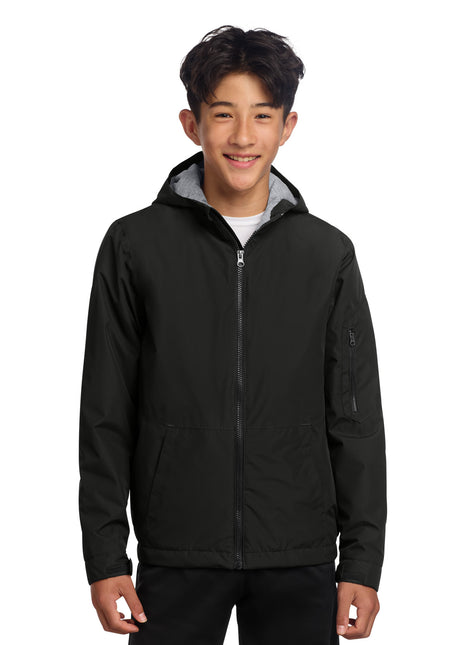 Sport-Tek® Youth Waterproof Insulated Jacket YST56 - Black | Sport-Tek