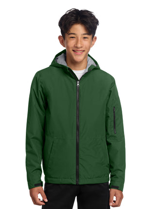 Sport-Tek® Youth Waterproof Insulated Jacket YST56 - Forest Green | Sport-Tek