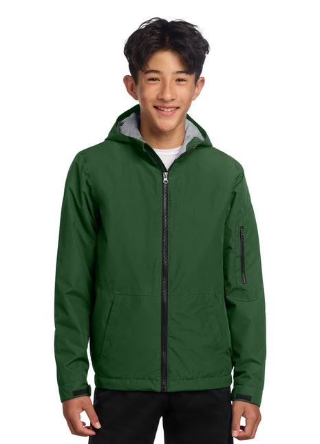 Sport-Tek® Youth Waterproof Insulated Jacket YST56 - Forest Green | Sport-Tek