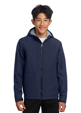 Sport-Tek® Youth Waterproof Insulated Jacket YST56 - True Navy | Sport-Tek