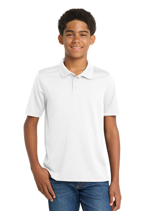 Sport-Tek® Youth PosiCharge® RacerMesh® Polo. YST640 - White | Sport-Tek