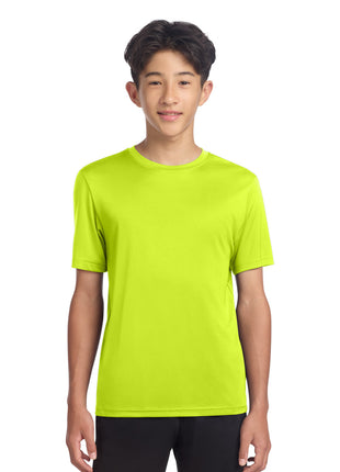 Sport-Tek® Youth PosiCharge® Re-Compete Tee YST720 - Neon Yellow | Sport-Tek