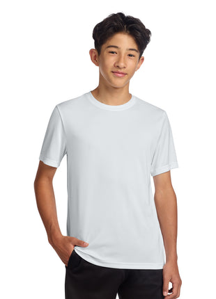 Sport-Tek® Youth PosiCharge® Re-Compete Tee YST720 - White | Sport-Tek