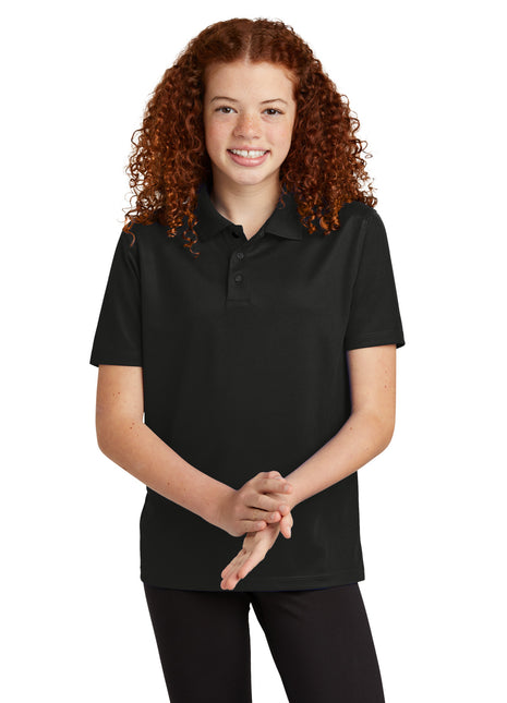Sport-Tek® Youth UV Micropique Polo YST740 - Black | Sport-Tek