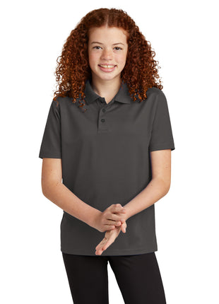 Sport-Tek® Youth UV Micropique Polo YST740 - Graphite | Sport-Tek