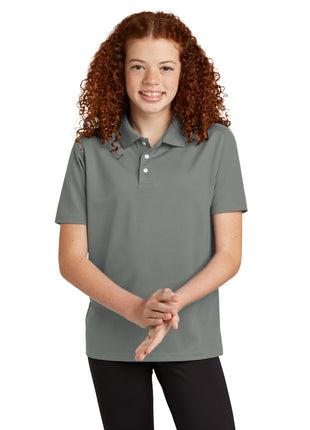 Sport-Tek® Youth UV Micropique Polo YST740 - Grey Concrete | Sport-Tek