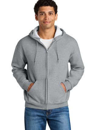 Jerzees Rugged™ Unisex Full-Zip Hooded Sweatshirt Z12M - Athletic Heather | Jerzees