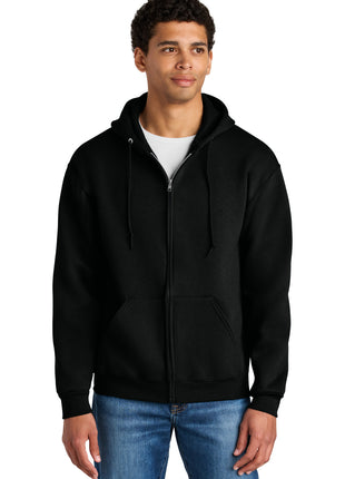 Jerzees Rugged™ Unisex Full-Zip Hooded Sweatshirt Z12M - Black Ink | Jerzees